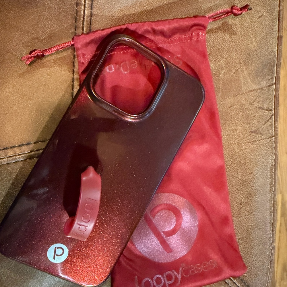 Loopy Case Burgundy Glitter Phone Case with Grip